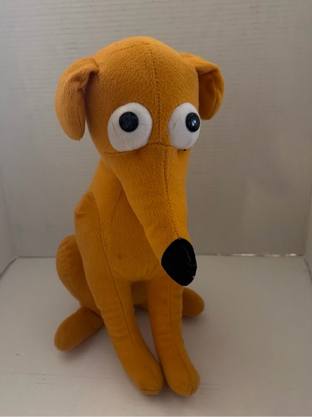 Plush Dog Toy — Orange Soft Squeaky Pet Toy